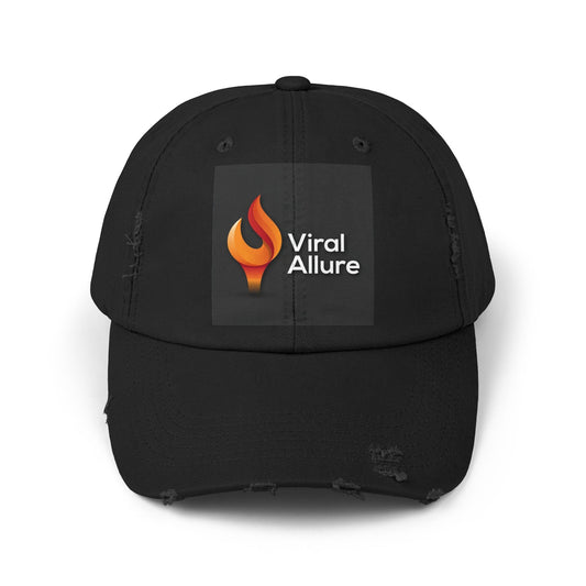 Viral Allure Flame Logo Distressed Cap – Vintage Streetwear Hat