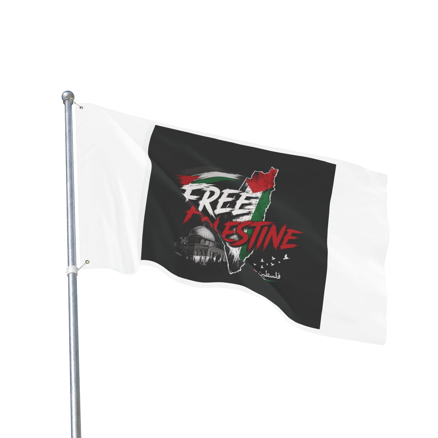 Free Palestine Double-Sided Flag — Political Solidarity Garden Banner