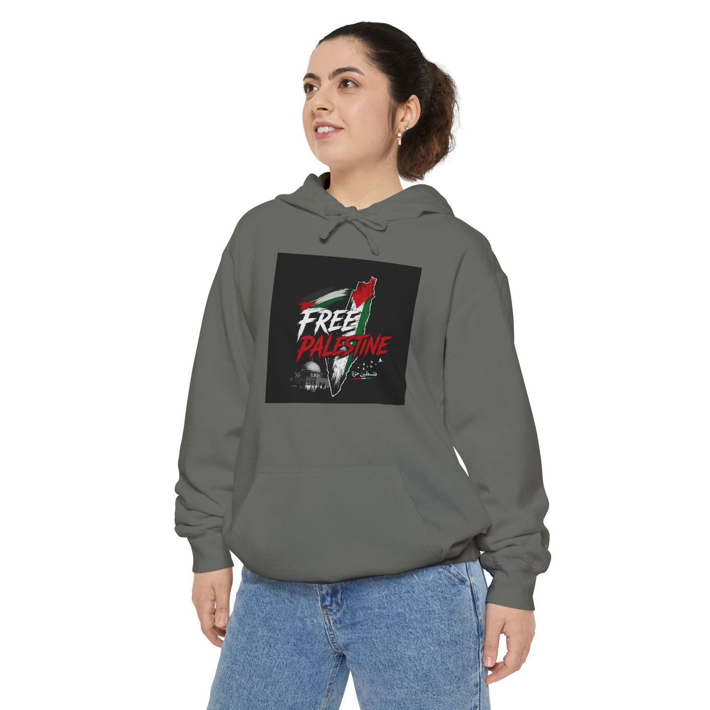 Free Palestine Hoodie – Political Solidarity Pullover with Graphic Flag