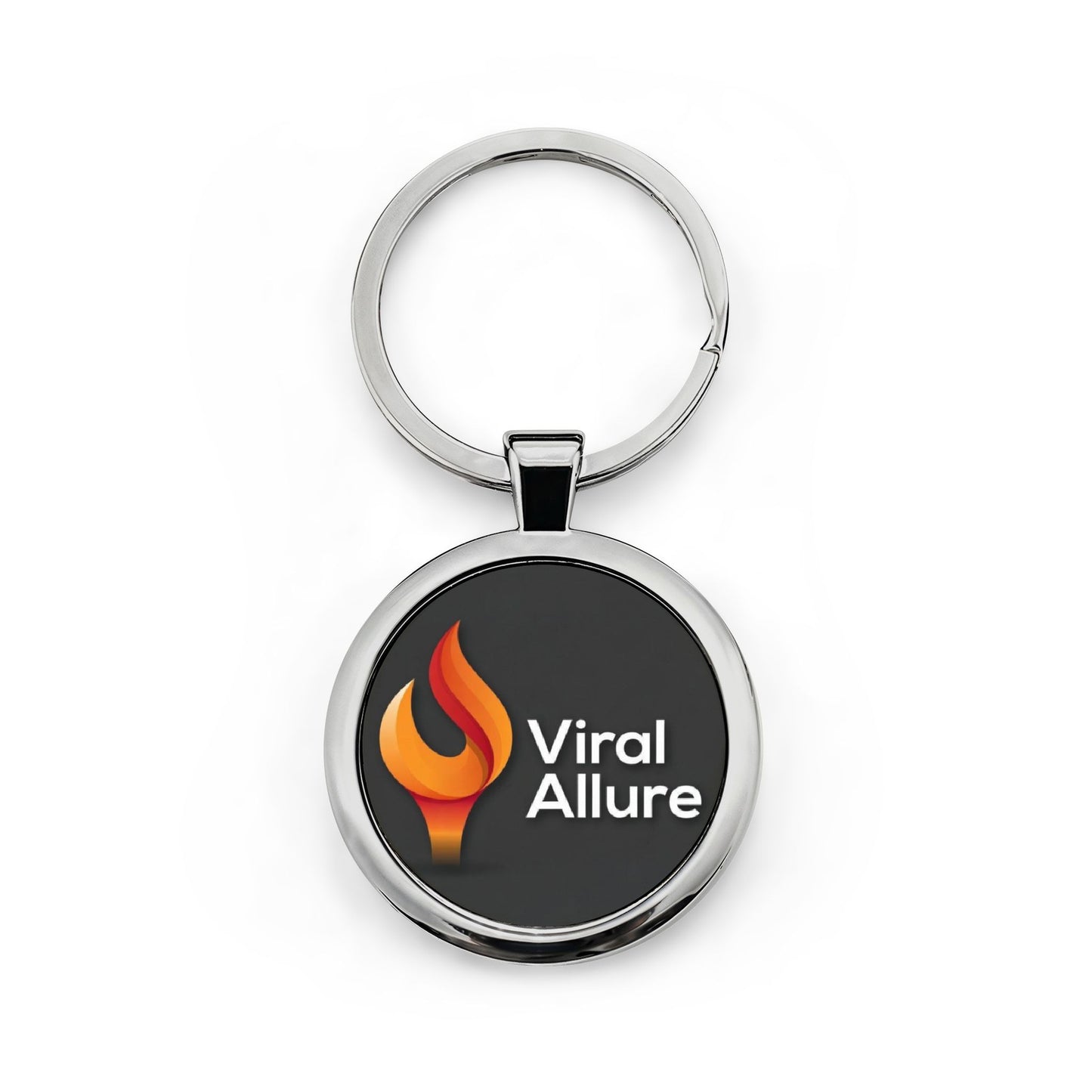 Viral Allure Round Stainless Steel Keychain