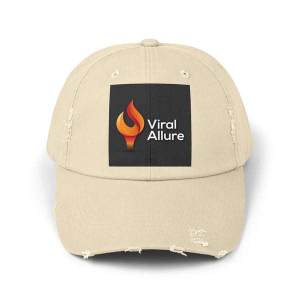 Viral Allure Flame Logo Distressed Cap – Vintage Streetwear Hat