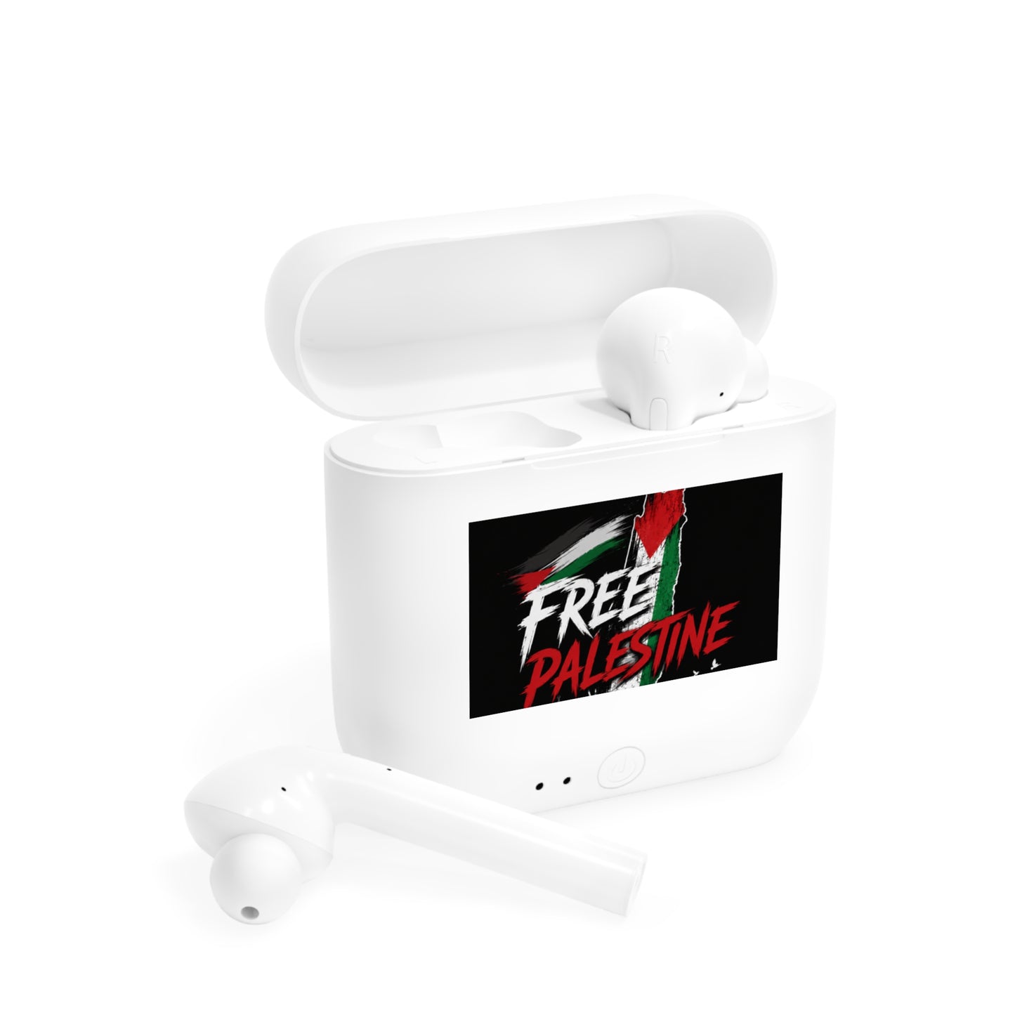 Wireless Earbuds — Free Palestine Graphic Charging Case